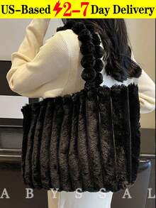 Y2K Retro Plush Faux Fur Shoulder Bag - Pink Leopard Print Fashion Statement Piece, Convertible Top Handle Crossbody Bag For Women,Y2K Aesthetic Fuzzy Leopard Handbag | Compact Spacious Underarm Shoulder Bag Taupe Brown - Everyday Essential ,New Arrival Hollow Out Totes Bags For Women Large Capacity Straw Woven Handbag Shoulder Bag Vintage Travel Beach Bag Shopping Pack Beach Bag School Bag, Back To School Backpack, Large Capacity, Laptop Compartment, Luggage Strap Design, Portable, Classic Suitable For Teen Girls Women Perfect For Back To School, First Day Of School, Middle School, High School, Outdoor The Christmas Season, Christmas Market Bag [US Local Warehouse] - 彩色 - 查看 9