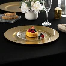 13'' Party Chargers Large Plates & Platters Great For Elegant Party's Weddings Tableware Great For Serving Dish Gold Pack Of 12 - 金色 - 查看 5