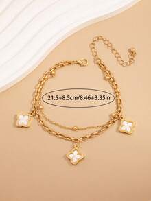 A Fashionable Lucky Clover Niche Design Versatile High-End Ankle Chain Classic - Four-leaf Clover - View 4