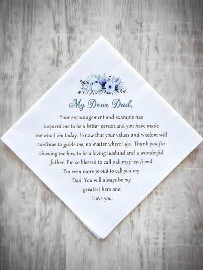 Customized Bride's Wedding Handkerchief With Personalized Letter Print, Perfect Gift For Bride To Wipe Joyful Tears On Wedding Day. Suitable For Bridal Shower, Bachelorette Party, Mother's Day Gift, And Graduation Gift