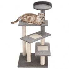 Kletterbaum Katzenbaum Spielbaum Katzenkratzbaum Treppe 5 Schichte Beige Grau 48.5 X 48.5 X (LxBxH) On-Site - 1 - View 1