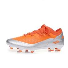 女士休闲铆钉足球鞋，系带运动鞋 - 桔色/銀色 - 查看 9