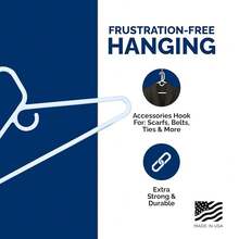 [Free Shipping]Ultra Heavy Duty Plastic Hangers, Made In USA, White Heavy Weight Hanger, 28 Pack - White - 查看 6