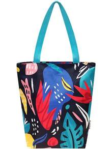 Euuztu Wrapables Carryall Shopping Travel Tote Bag With Durable Ripstop Polyester - Foldable, Waterproof, And OEKO-TEX Certified, Large, Foliage - Lớn, tối màu, kiểu cổ điển - Xem 9