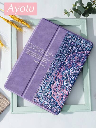 Ayotu 1件紫色图案标语平板电脑保护套和Kindle电子书保护套，兼容iPad 10代、iPad 11/Air 4代/Air 7代/9.7英寸，兼容三星Galaxy Tab A9 Plus、Kindle（11代-2024年发布）（6英寸）、Kindle Paperwhite 12代2024，绝佳节日礼物，时尚简约图案。