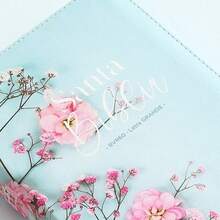 Biblia Para Mujer Con Cierre Letra Grande 12 Puntos RV1960 Imit. Floral Turquesa Con Indice - Single Book - View 4