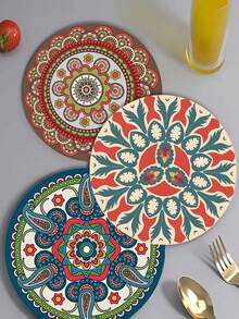 1 pieza Posavasos de té resistente al calor, lindo tapete de mesa de comedor, almohadilla antescaldadura para ollas, salvamanteles de goma de alto valor, salvamanteles resistente al calor para ollas calientes - Multicolor - Ver 11