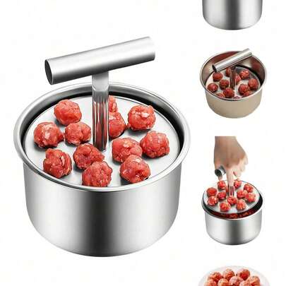 12-Hole Stainless Steel Meatball Maker, Non-Stick Meatball Forming Tool For Beef, Pork, Chicken And Vegetable Meatballs