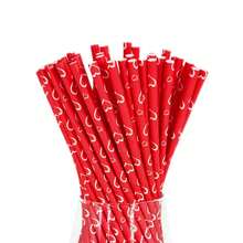 25/100 ống hút giấy dòng Red Series, nhiều mẫu mã, ống hút dùng một lần cho năm mới, ngày lễ tình nhân, đám cưới, tiệc kỷ niệm, trang trí Giáng sinh, đồ dùng cho ngày lễ - Đỏ - Xem 11