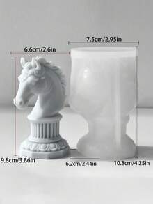 1pc 3D Horse Cylinder Silicone Mold, Delicate Carved Pattern Reusable For Candle/Soap/Chocolate Fondant, Suitable For Valentine's Day, Easter Party Decor, Birthday Gift For Her, Home Decor - A - View 9