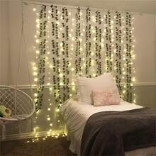 1PC, Fairy Lights LED Ivy USB Powered 100 LEDs 8 Lighting Modes, Artificial Leaf Vine Wall Decor, 3X1m/9.84x3.28ft, Garden Yard Lights For Christmas, Wedding, Patio, Bedroom, Party, Holiday Decoration Indoor Outdoor (Without Battery) - Warm White - View 9