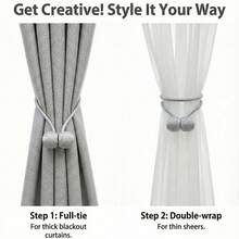 2个磁性窗帘绑带 - 窗帘固定器，适用于客厅、卧室等场所的窗帘装饰。万圣节、房间装饰 - 彩色 - 查看 8