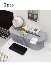 This Fashionable And Space-Saving Large Capacity Covered Cable Storage Box Can Be Used To Hide Power Sockets, Desktop Sockets, And Cable Management Boxes, Suitable For Daily Use, White Desktop Organization And Storage, Dormitory Wall-Mounted Storage, Child Safety Against Electric Shock, Can Store Mobile Phones, Tablets, Cables, Paper Boxes, Desktop Organizers, Hidden Cable Storage Boxes, And Cable Management Tools. - Multicolor - View 10