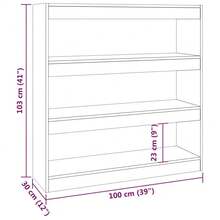 vidaXL Bücherregal/Raumteiler Räuchereiche 100x30x103 cm - Braun - Übersicht 7