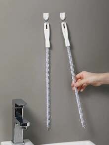 1/2 Pcs Flexible Sink Drain Cleaning Brush Bendable Pipe Dredging Tool With Hanging Hook, Hair Clog Remover For Bathroom Sink, Kitchen Drain Shower Drain - Multicolor - View 5