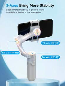 AXNEN Upgraded Version! 2026 New HQ3 3-Axis Foldable Gimbal Stabilizer, Freely Rotating Multi-Angle Handheld Gimbal For Smooth Video, Photography, Selfies, Vlog, And Live Streaming - Camera Stabilizer Compatible With All Android/IOS Phones. - Multicolor - View 4