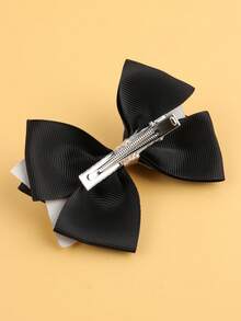 2入組小女童蝴蝶結裝飾鴨嘴夾 - 彩色 - 查看 6