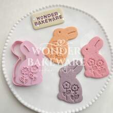 Cortadores de Biscoito em Forma de Coelho Fofo, Flores, Glacê, Molde de Biscoito da Páscoa, Ferramenta de Estampagem de Biscoito, Suprimentos de Artesanato em Pasta de Açúcar - animal - Visão 1