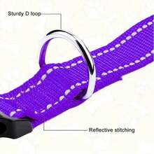 1pc Reflective Adjustable Dog Collar, Thin Nylon Webbing And Quick Release Plastic Buckle, Adjustable Nylon Collar Suitable For Small, Medium, Large Dogs, Walking & Training - Blue - View 7