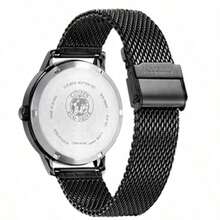 CITIZEN Men's Stainless Steel Mesh Strap Watch, Black, Minimalist Multi-Function Date Display, Business Casual Everyday Wear - Black - View 3