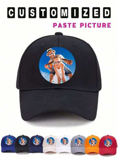 Customized Multi-Color Unisex Sun Hat, Can Print Any Face On The Hat, Personalized Baseball Cap, Can Print Photos, Fun And Interesting, Suitable For Birthday And Gifts. Personalized, Fun, Colorful, Cute, Spring-Collection, Adjustable-Fit, Quirky & Fun Graphics