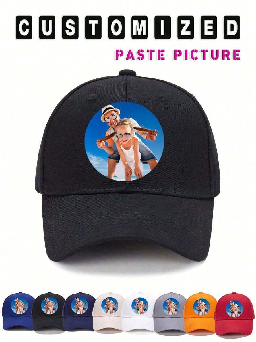 Customized Multi-Color Unisex Sun Hat, Can Print Any Face On The Hat, Personalized Baseball Cap, Can Print Photos, Fun And Interesting, Suitable For Birthday And Gifts. Personalized, Fun, Colorful, Cute, Spring-Collection, Adjustable-Fit, Quirky & Fun Graphics - Multicolor - View 1
