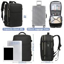 Large Carry On Travel Backpack - Flight Approved Waterproof Luggage Suitcase Backpacks Personal Item Size For Women Men Fit 17 Inch Laptop College Overnight Bag Anti-Theft Weekender Daypack Black Gold - 09-黑金 - 查看 3