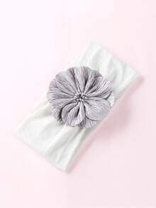 Diadema grande con una flor rosa, diadema de nailon suave y ancha con diseño floral adorable para bebé - Rosa - Ver 15