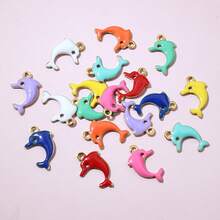 20个13x8毫米不锈钢可爱小海豚珐琅吊坠，不锈钢DIY首饰制作配件 - 海豚 - 查看 7