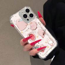 Cute Pink Creatures Transforming Into Various Objects. This Stylish Phone Case Is Compatible With Samsung, Apple,  OPPO, ,And So On.Made Of Flexible TPU Material,Shock-Resistant,Scratch-Resistant, It Offers Excellent Drop Protection And A Comfortable Grip. It's An Ideal Gift For Family, Friends, And Loved Ones, And A Perfect Choice For Festivals,Fundas Para ,Cardholder  Cases,Valentine's Day,Quick Ship Items - 無色 - 查看 4