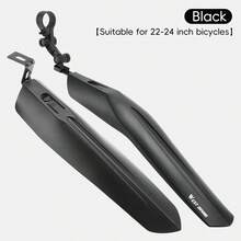 WEST BIKING 2PCS Bike Widened Mudguard Adjustable Detachable Wind Resistant MTB Rear Fenders Road Bike Removable Fender - Black - View 12