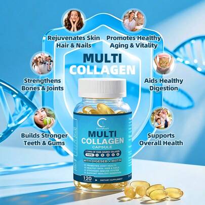 120 Count GPGP Greenpeople Multi Collagen Pills 5000mg - Daily Support For Hair, Skin, Nails & Joints