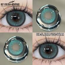 Eyeshare 1副彩色隐形眼镜，适用于眼睛，年抛型，自然棕色镜片，灰色镜片，粉色镜片，紫色镜片，软性隐形眼镜 - THIRA-BLUE - 查看 4