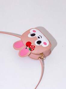 1 chiếc túi đeo chéo mini dễ thương cho bé gái, túi nhỏ in hình thỏ và quả anh đào dễ thương, ví đựng tiền xu nhỏ, ví đựng đồ ăn nhẹ, túi đeo chéo du lịch dùng hàng ngày. - Nhiều màu - Xem 4