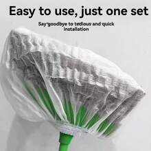 50/100pcs Disposable Broom Dust Cover, Non-Woven Fabric Household Sweeping Cleaning Wipe For Floor Hair Debris Removal, Reusable Slouchy Dust Cleaner, Static Electricity Duster Sleeves, Disposable Dust Bags - Disposable Broom Covers - View 3