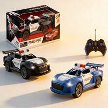 1:20 Coche de policía a escala con control remoto, luces, cinco canales, plástico negro y azul para jugar al aire libre,juguete de coche de policía,juguete coche de policía,juguetes de coche de policía para niños 3-5 - color aleatorio - Ver 5