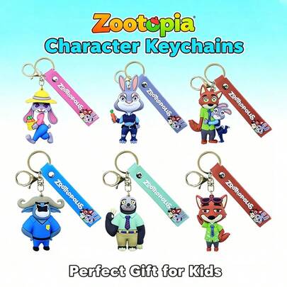 "Zootopia" Creative Cartoon Keychain, Nick And Judy Character Pendant, Suitable For Bags, Wallets, Couples Decorative Accessories, Couples Bag Decoration