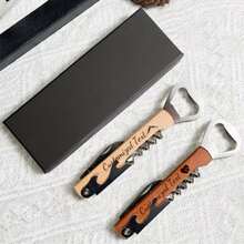 Customized Personalized Bottle Openers, Stainless Steel Bottle Openers, Creative Wine And Beverage Can Openers, Wedding/Groomsman/Bridesmaid Party Gifts, Suitable For Wedding Venues - Multicolor - View 5