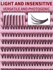 180 szt. 30D, 10-rzędowych, ultramiękkich i puszystych sztucznych rzęs o naturalnym wyglądzie, odpowiednich dla początkujących, którzy chcą doświadczyć komfortu i modnego wyglądu, a jednocześnie łatwo stworzyć czarujący makijaż. Można używać kępek rzęs syntetycznych, idealnych na co dzień, randki i imprezy. - D - Zobacz 3