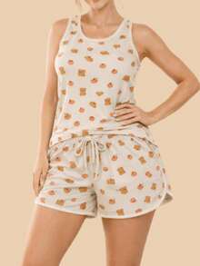 FEMINNITA Baby Doll Isabel Swimming Tank Top - Off Capybara - View 3
