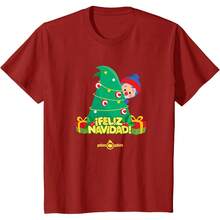 Plim Plim Merry Christmas Tree Design – Christmas Celeion T-Shirt All Seasons,220g Pure Cotton Single-Sided Printed Crew Neck Short-Sleeved T-Shirt,Unisex Top,Base Layer - Color 10 - View 1