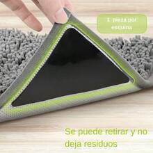 Timotech 12 Unidades de Almohadillas de Agarre para Alfombras, Cinta Antideslizante Triangular, Antiderrapante y Reutilizable de Doble Cara, Agarres Antideslizantes para Alfombras para Tapetes - por defecto - Ver 5