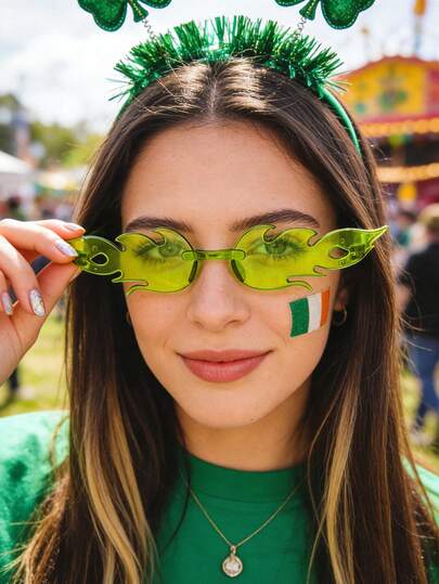 1 par, 10 pares, 20 pares, 30 pares Gafas de moda con forma de corazón, adecuadas para celebraciones del Día de San Patricio, desfiles callejeros, conciertos, fiestas, baile, accesorios del Día de San Patricio