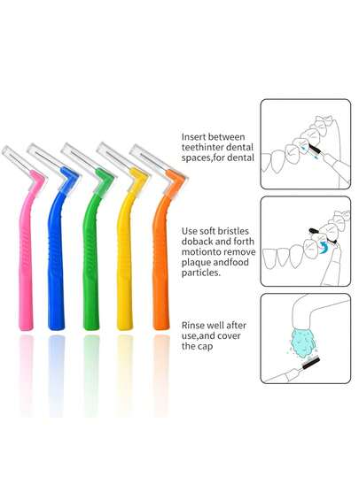 1pc L-Shaped Interdental Brush, For Deep Cleaning And Convenient Cleaning Of Teeth Gaps During Orthodontic Treatment, Mixed Sizes And Colors, Ideal For Detailed Teeth Cleaning, Essential For Oral Care