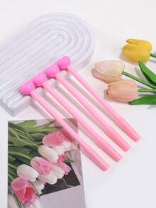 4支装心形圆珠笔，粉色凝胶墨水笔，书写流畅，办公用品及学习必备，送礼佳品，时尚便携桌面配件 - 套裝 - 查看 3