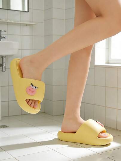 Divertidas chanclas de plataforma con diseño de labios de dibujos animados y nubes para mujeres y hombres, hechas de EVA antideslizante para ducha y baño, sandalias abiertas y originales, ligeras y cómodas con suela gruesa y acolchada para usar en interiores, exteriores, playa y piscina en verano