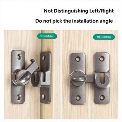 90/180° Barn Latch, Angle Door Lock, Aluminum Alloy Rotating Latch, Suitable For Cabinets, Barns, Bathrooms, Windows, Gardens, Wardrobes, Etc.