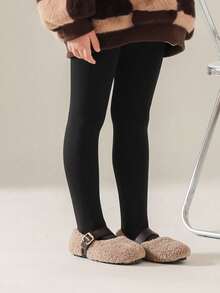 1/3 Pairs Autumn/Winter Thermal Lined Leggings, Solid Color Classic Thermal Tights, Soft, Warm, Comfortable, Fashionable, Breathable, Versatile For Casual, Sports Or Holiday/Back To School Outfits - Apricot - View 14