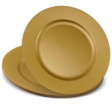 13'' Party Chargers Large Plates & Platters Great For Elegant Party's Weddings Tableware Great For Serving Dish Gold Pack Of 12 - 金色 - 查看 1