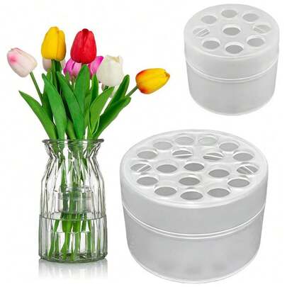 1pc Reusable Flower Stem Support: Plastic Spiral Flower Stem Holder, For Flower Arranging, Transparent Flower Vase, Rotating Flower Arranger, Spiral Flower Tube, Flower Stem Support, Flower Arranging Tools, DIY Flower Supplies (Vase And Fresh Flowers Not Included)